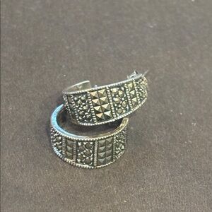 Judith Jack Sterling and Maracasite hoops.